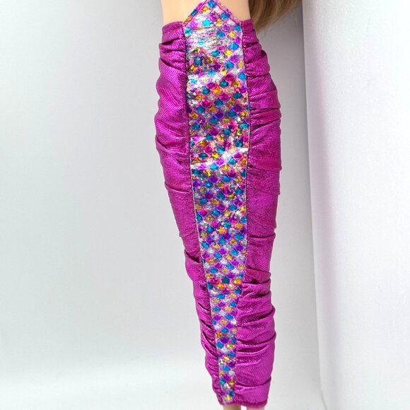 Mermaid Teresa Barbie1995 Fuchsia Glitter Mermaid Skirt Top Tail Set Outfit Only - Picture 10 of 12